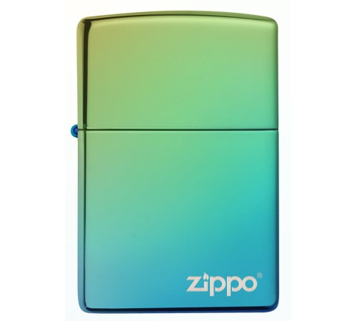 Зажигалка ZIPPO Classic с покрытием High Polish Teal, латунь/сталь, зелёная, глянцевая, 38x13x57 мм