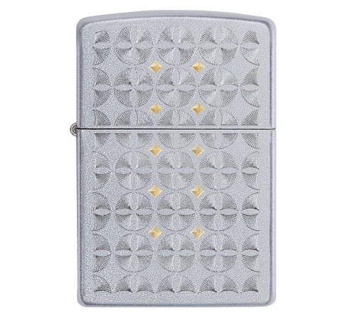 Зажигалка ZIPPO Sand Dollar Pattern с покрытием Satin Chrome, латунь/сталь, серебристая, 38x13x57 мм
