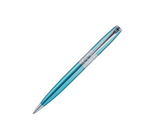 Ручка шариковая Pierre Cardin BARON. Цвет - бирюзовый металлик. Упаковка В.