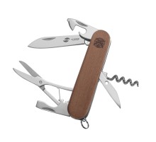 Нож перочинный Stinger, 90 мм, 11 функций, материал рукояти: древесина сапеле