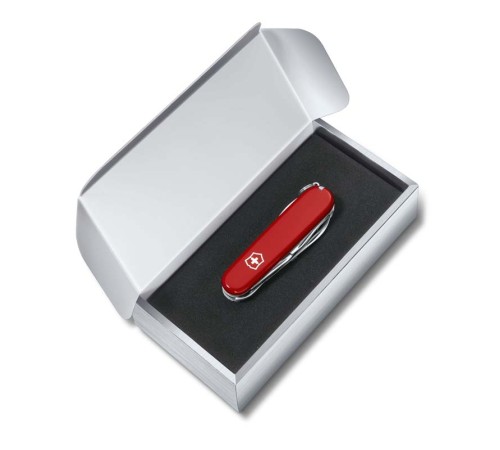 Подарочная коробка VICTORINOX для ножей 84-91 мм толщиной до 5 уровней, картонная, серебристая