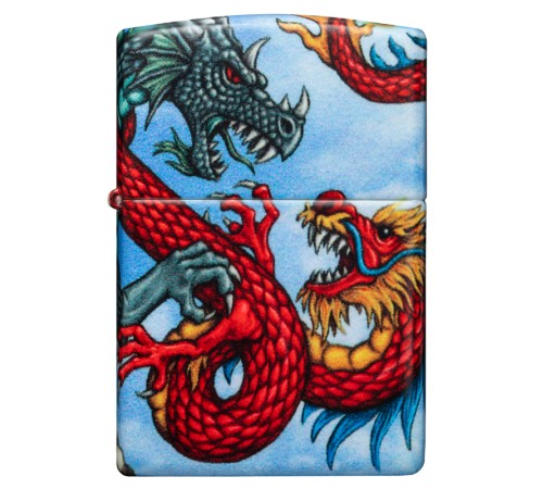 Зажигалка Zippo Dragon с покрытием White Matte, латунь/сталь, разноцветная, матовая, 38x13x57 мм
