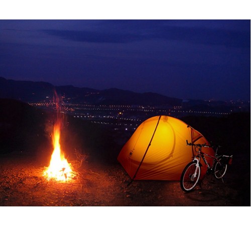 Палатка 1-местная Naturehike сверхлегкая + коврик NH18A095-D, 20D, оранжевый, 6975641886495