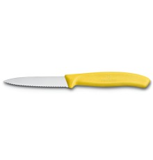 Нож для овощей VICTORINOX SwissClassic, лезвие 8 см с волнистой заточкой, жёлтый
