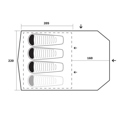 Миниатюрная палатка Trimm EAGLE, зеленый 3+1