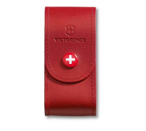 Чехол на ремень VICTORINOX для ножей 91 мм толщиной 5-8 уровней, кожаный, красный