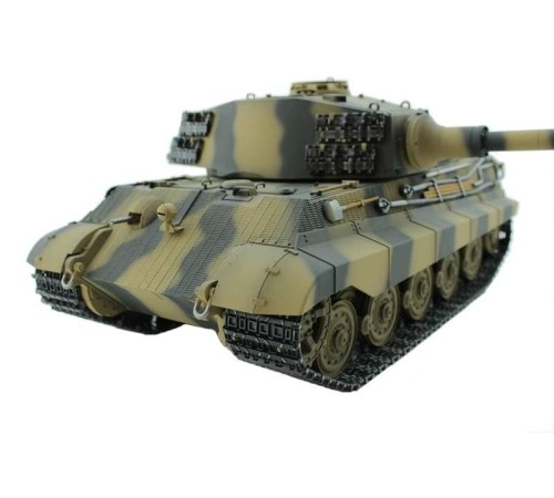 Радиоуправляемый танк Torro King Tiger 1/16, ВВ-пушка, дым, деревянная коробка V3.0 2.4G RTR