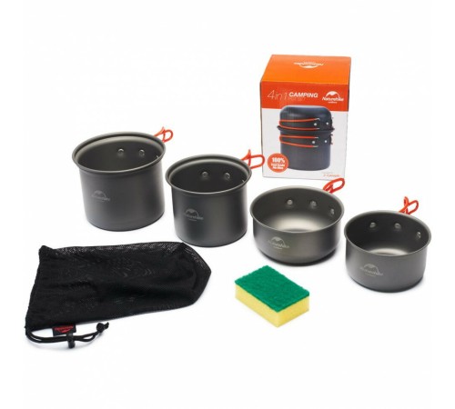 Посуда Naturehike NH15T401-G из четырех предметов, 6927595787212