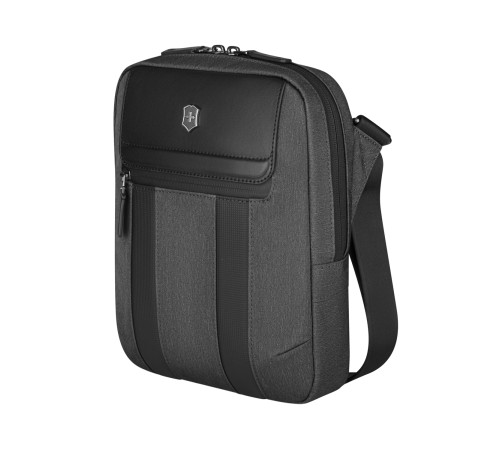 Сумка через плечо VICTORINOX Architecture Urban 2 Crossbody Bag,серый, полиэстер/кожа, 9x22x28 см,6л