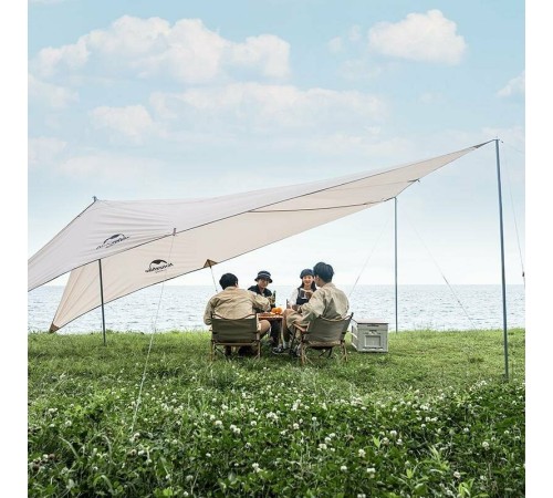 Тент  Naturehike Car Rear Canopy NH21TM001, 590*340 см для кемпинга песочный  (с тремя стойками), 6927595777831