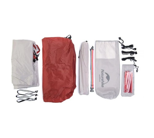 Палатка Naturehike Сloud up 1 NH18T010-T одноместная  с ковриком , серо-красная, 6927595730522