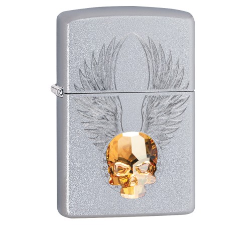 Зажигалка ZIPPO Classic с покрытием Satin Chrome™, латунь/сталь, серебристая, матовая, 38x13x57 мм