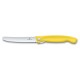 Нож для овощей VICTORINOX SwissClassic, складной, лезвие 11 см с волнистой заточкой, жёлтый