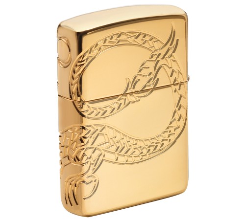 Зажигалка ZIPPO Armor™ с покрытием High Polish Gold Plate, латунь/сталь, золотистая, 38x13x57 мм