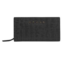 Клатч-кошелёк Cross Bebe Coco, кожа наппа фактурная, цвет чёрный/розовый, 18 х 10 х 3 см