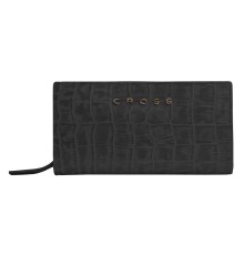 Клатч-кошелёк Cross Bebe Coco, кожа наппа фактурная, цвет чёрный/розовый, 18 х 10 х 3 см
