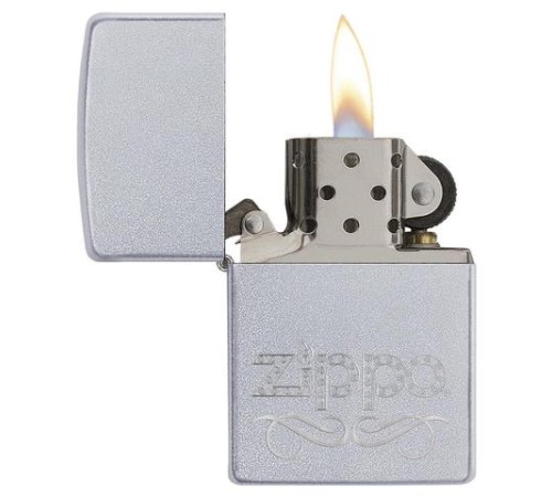 Зажигалка ZIPPO Classic с покрытием Satin Chrome™, латунь/сталь, серебристая, матовая, 38x13x57 мм