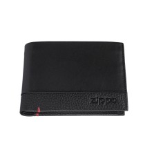 Портмоне ZIPPO с защитой от сканирования RFID, чёрное, натуральная кожа, 12×2×9 см