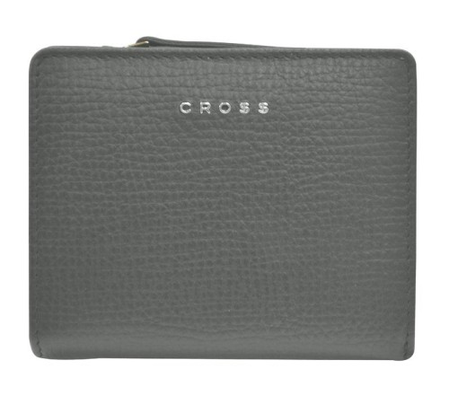 Кошелёк Cross RTC, кожа наппа тиснёная, цвет серый, 11,2 x 9,4 x 2 см