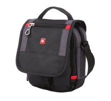 Сумка-планшет SWISSGEAR, черный/серый, 15х5х22 см