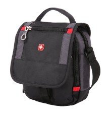 Сумка-планшет SWISSGEAR, черный/серый, 15х5х22 см