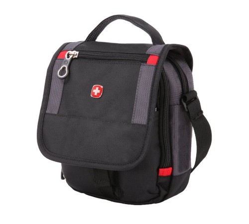Сумка-планшет SWISSGEAR, черный/серый, 15х5х22 см