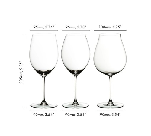Набор из 3-х бокалов Riedel Veritas Red Wine Tasting Set.
