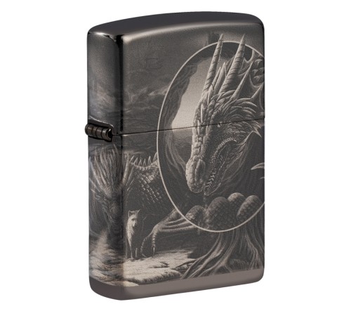 Зажигалка ZIPPO Lisa Parker с покрытием High Polish Black, латунь/сталь, чёрная, 38x13x57 мм