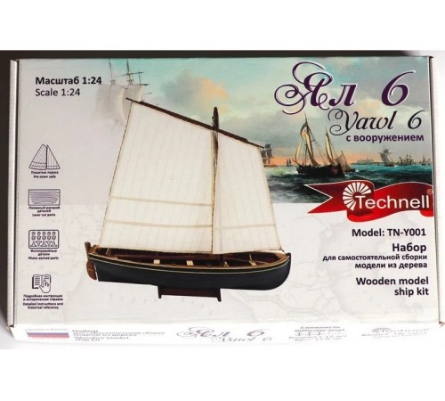 Сборная деревянная модель корабля Technell Ял 6, 1/24
