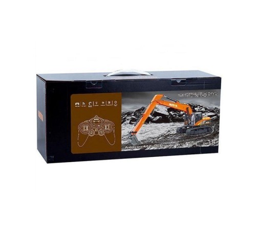 Радиоуправляемый экскаватор HUI NA TOYS, длиннорукий, оранжевый 2.4G 15CH 1/14 RTR