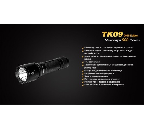 Фонарь Fenix TK09 2016