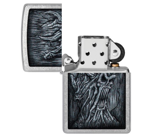 Зажигалка ZIPPO Evil Tree с покрытием Street Chrome, латунь/сталь, серебристая, 38x13x57 мм