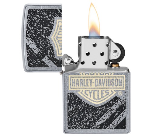Зажигалка ZIPPO Harley-Davidson® с покрытием Street Chrome™, латунь/сталь, серебристая, 38x13x57 мм