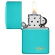 Зажигалка ZIPPO Classic с покрытием Flat Turquoise, латунь/сталь, бирюзовая, матовая, 38x13x57 мм