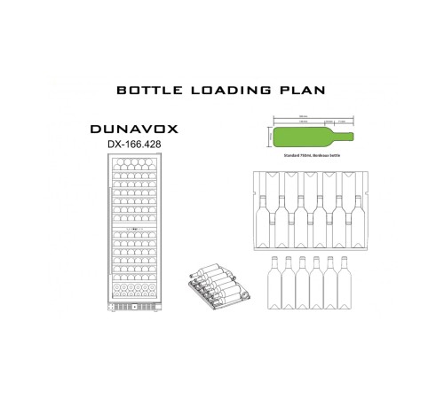 Винный шкаф компрессорный Dunavox DX-166.428DBK