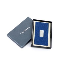 Визитница Pierre Cardin. Корпус- металл, иск.кожа. Размер 9,3 х 6,0 х 0,8 см. Цвет - синий.