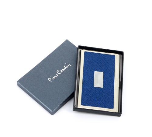 Визитница Pierre Cardin. Корпус- металл, иск.кожа. Размер 9,3 х 6,0 х 0,8 см. Цвет - синий.