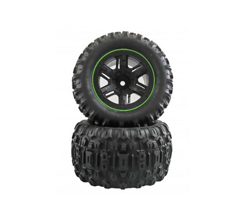 Колесо в сборе 16300S для автомодели MJX 16108, зеленое, 2 шт