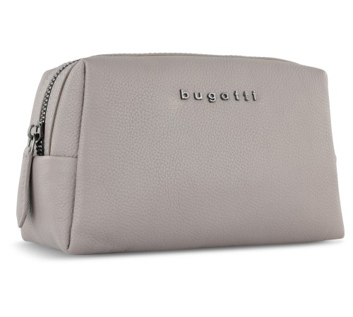 Косметичка BUGATTI Bella, бежевая, воловья кожа/полиэстер, 19х8,5х11 см