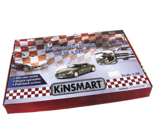 Машина Kinsmart MERCEDES-BENZ SLS AMG инерция (1/12шт.) 1:36 б/к