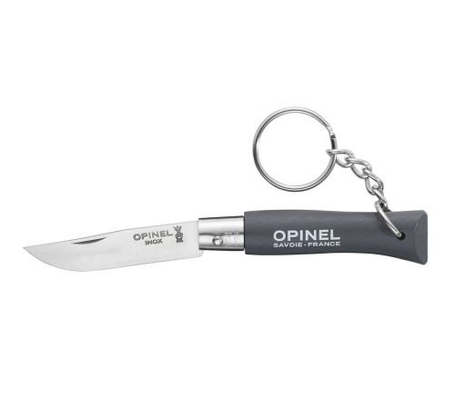 Нож-брелок Opinel №4, нержавеющая сталь, серый, 002056