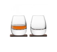 Набор из 2 стаканов Lsa International Islay Whisky с деревянными подставками 250 мл