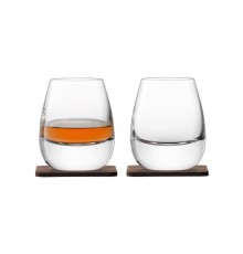Набор из 2 стаканов Lsa International Islay Whisky с деревянными подставками 250 мл