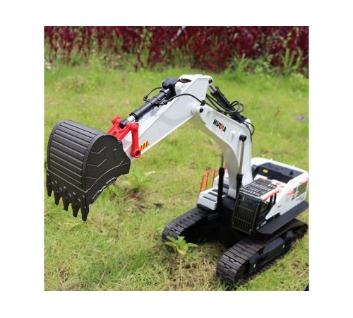Радиоуправляемый экскаватор HUI NA TOYS, серый 2.4G 22CH 1/14 RTR
