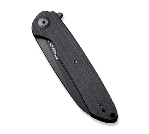 Складной нож SENCUT Kyril 9Cr18MoV Steel Black Stonewashed Handle Black Micarta