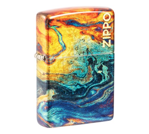 Зажигалка ZIPPO Classic с покрытием 540 Tumbled Brass, латунь/сталь, разноцветная, 38x13x57 мм