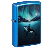 Зажигалка ZIPPO Whale с покрытием High Polish Blue, латунь/сталь, синяя, глянцевая, 38x13x57 мм