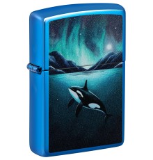 Зажигалка ZIPPO Whale с покрытием High Polish Blue, латунь/сталь, синяя, глянцевая, 38x13x57 мм
