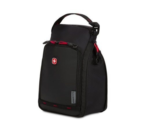 Термосумка для ланча SWISSGEAR, прорезиненный полиэстер 600D, черный/красный, 18x12x28 см, 4 л