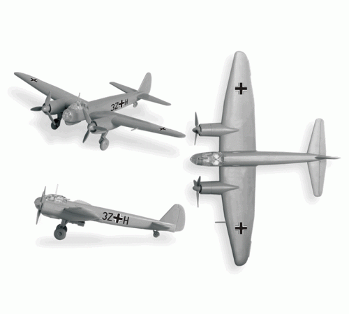 Сборная модель ZVEZDA Немецкий бомбардировщик Ju-88 A4, 1/200